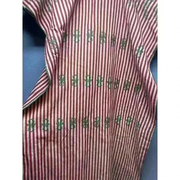 Tuckernuck Striped Red Embroidered Sullivan Kaftan Maxi Dress Size Large - Picture 11 of 12